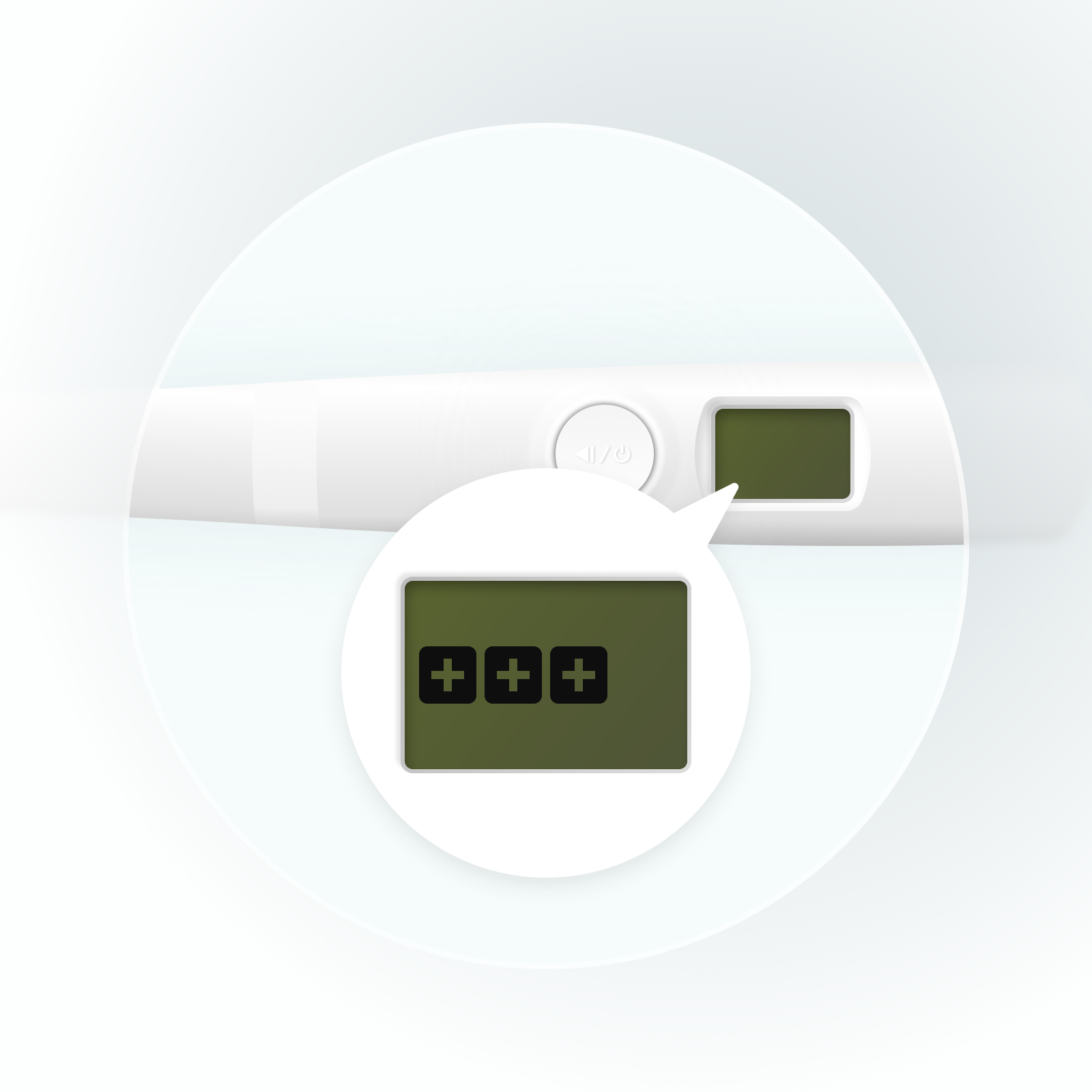 Device screen showing test result